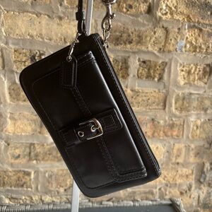 Coach Black Leather Wristlet